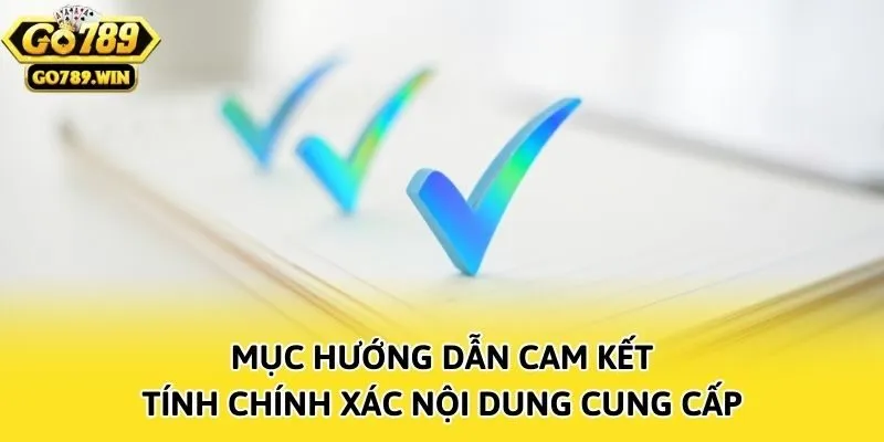 Mục Hướng dẫn cam kết tính chính xác nội dung cung cấp