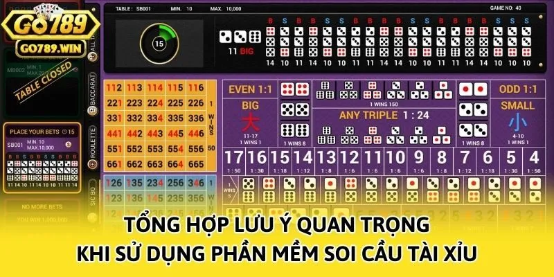 Tổng hợp lưu ý quan trọng khi sử dụng phần mềm soi cầu tài xỉu